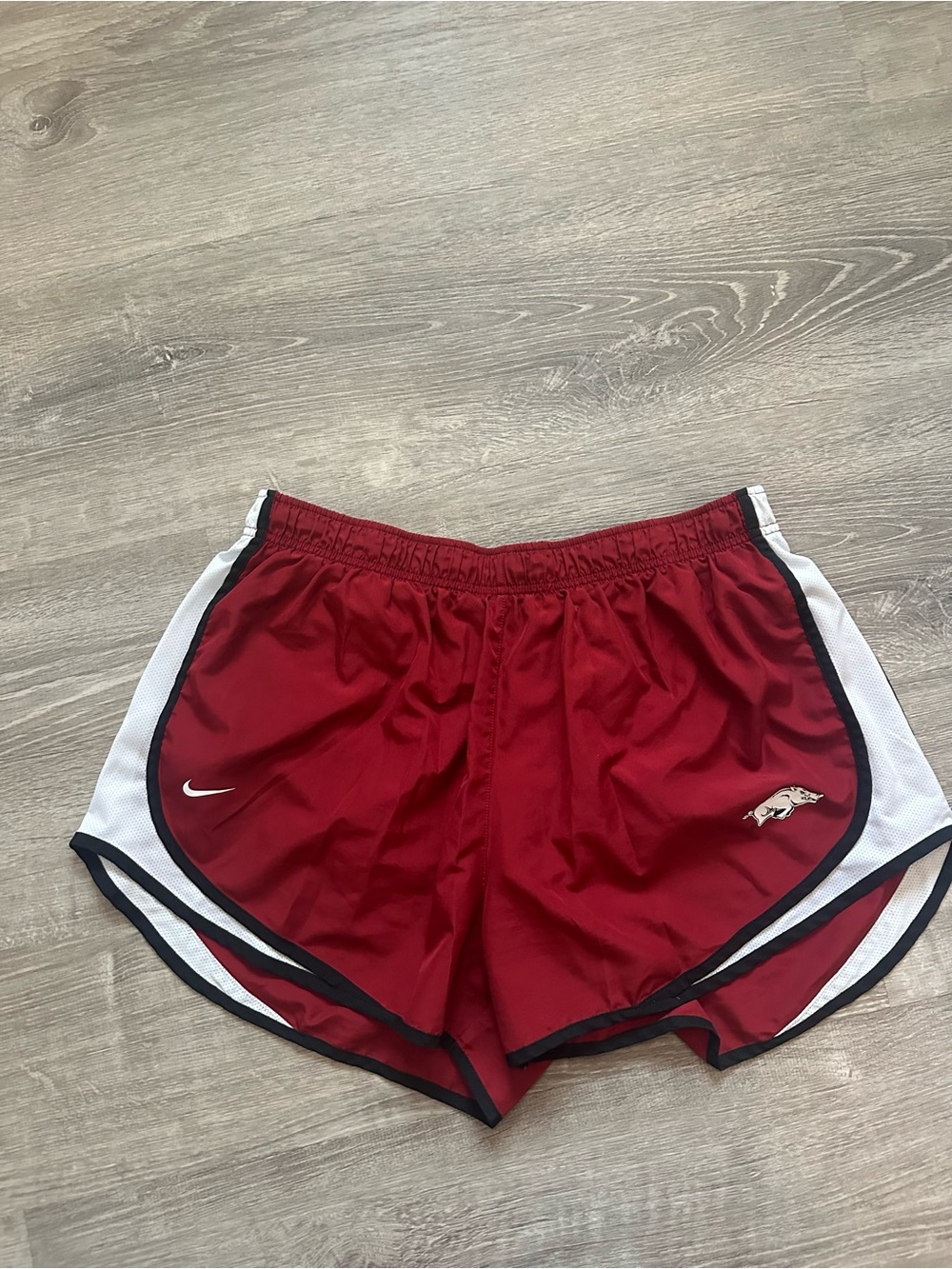 Nike Red and White Dri-FIT Athletic Shorts